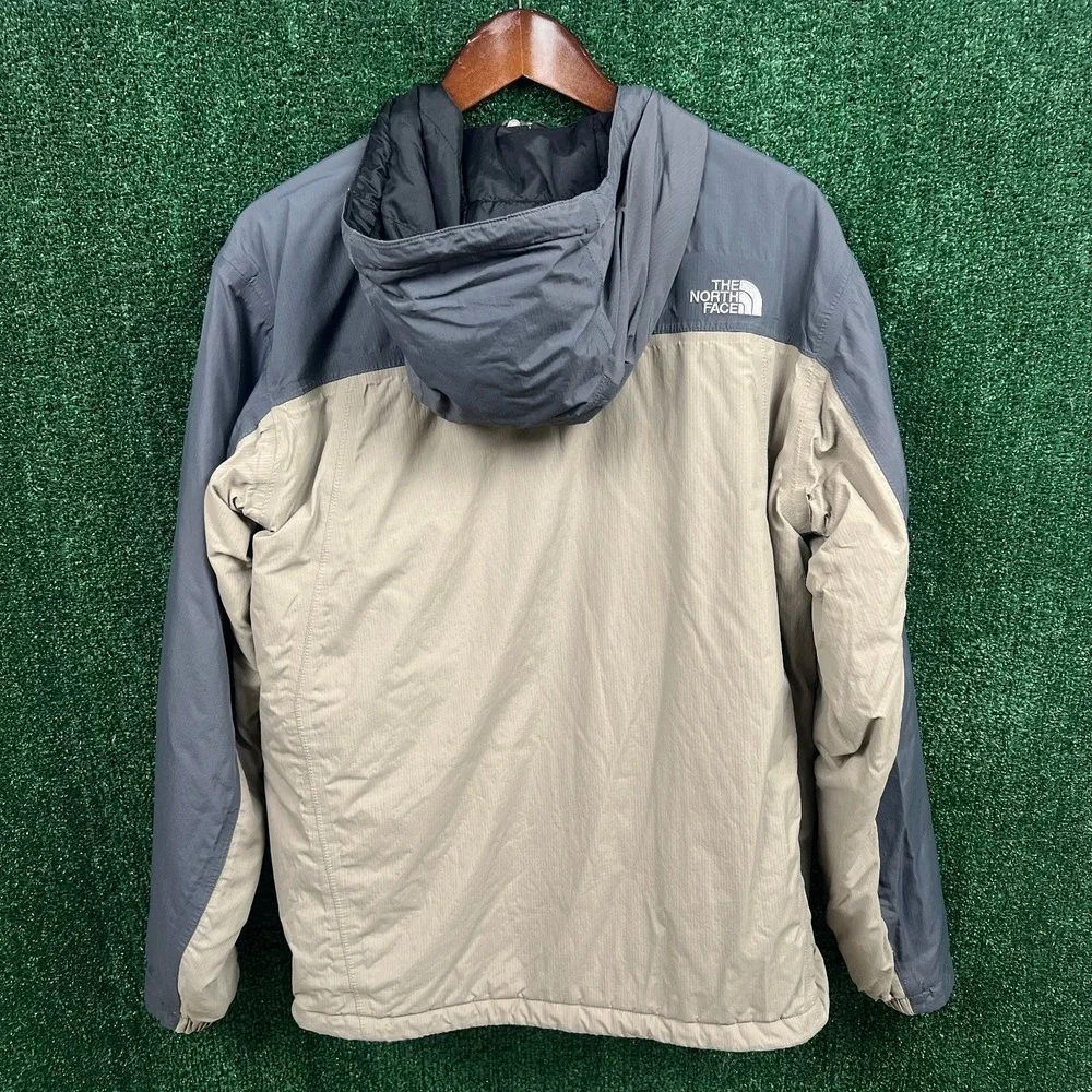 VTG The North Face Jacket Men's L Gray Tan Nylon Insulated Hooded Waterproof Y2K